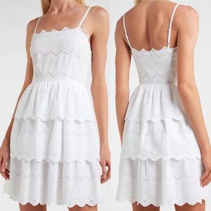 Express Tiered Lace Fit And Flare Dress
